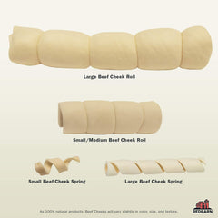 Redbarn All-Natural Beef Cheek Rolls for Dogs, These Grain-Free Cow Cheeks are Naturally Rich in Collagen(Original)