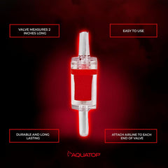 Aquatop Aquarium Air Check Valve – Prevents Backflow, Compatible with CAF-60 and CAF-180 Sponge Filters, Features Adjustable Air Intake and Regulator