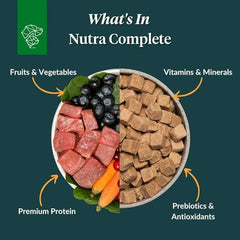 ULTIMATE PET NUTRITION Nutra Complete Bone Broth Infusions, 100% Freeze Dried Raw Veterinarian Formulated Dog Food with Antioxidants Prebiotics and Amino Acids