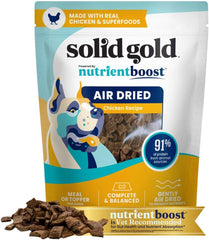 Solid Gold Air Dried Dog Food Toppers for Picky Eaters - Healthy Dog Treats Made with Real Chicken to Serve as Meal Topper or Dog Treat - Supports Muscle Growth, Immunity, and Healthy Digestion 1-lb