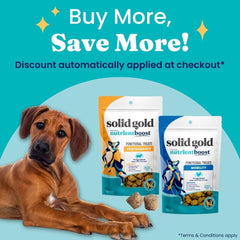 Solid Gold Healthy Dog Treats - Functional Treats for Training + Gut Health - Beef with Salmon Oil Healthy Training Treats for Dogs 5.2-oz