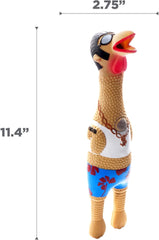 Outward Hound by Charming Pet Squawkers Earl Latex Squeaky Rubber Chicken Dog Toy, Funny Interactive Holiday Toy for Dogs, Large Size