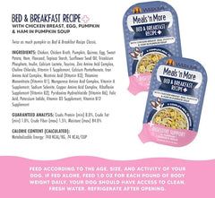 Weruva Meals 'n More Natural Wet Dog Food, Bed & Breakfast Plus Digestive Support (Pack of 12)