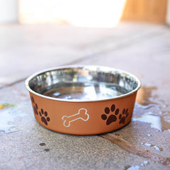 Loving Pets Bella Dog Bowls- Stainless Steel Dog & Cat Bowls - Spill Proof Dog Food Bowl, Cat Bowl, Puppy Essentials & Pet Supplies Great for Home & Travel