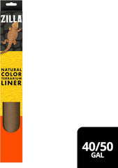 Zilla Reptile Terrarium Bedding Substrate Floor Liner, Brown, 30BR/40BR/50/65G, 17.25" x 35.25"