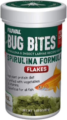 Fluval Bug Bites Fish Food with Spirulina, Flakes for Small to Medium Sized Fish, 1.59 oz.