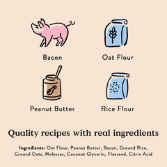 Bocce's Bakery Bac'N Nutty Training Treats for Dogs, Wheat-Free Dog Treats, Made with Real Ingredients, Baked in The USA, All-Natural & Low Calorie Training Bites, PB & Bacon Recipe, 6 oz