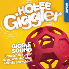 JW Pet Hol-ee Giggler Dog Toy Puzzle Ball, Natural Rubber