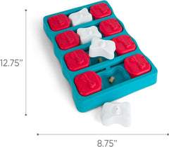 Nina Ottosson Dog Brick Treat Puzzle Enrichment Toy, Level 2 Intermediate Game, Blue