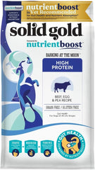 Solid Gold High Protein Dog Food Dry Dog Kibble - Premium Beef Protein & Digestive Probiotics for Energy, Muscle, Gut & Immune Support - Healthy Grain & Gluten Free Dogfood - Nutrientboost 22-lb