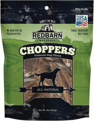 Redbarn Pet Products Natural Choppers Beef Lung Chew Treats for Dogs - Premium Made in USA Rawhide-Free Single Ingredient High Protein Low Fat - 9 oz Bag