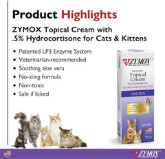 Zymox Cat & Kitten Topical Cream w/ .5% hydrocortisone - 1 oz. Tube