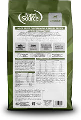 NutriSource Choice Dry Dog Food, Large Breed Chicken Meal & Barley Recipe, 40LB