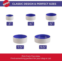 SPOT Standard Crock Dish for Small Animals - Food/Water Bowl for Small Pets, Round Ceramic Bowl with High Walls, Ideal for Birds, Small Cats, Dishwasher Safe