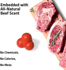 Playology Squeaky Bounce Ball for Large to X-Large Dogs 50lbs & up | Engaging All-Natural Beef Scented Dog Chew Toy for Tough Chewers | Easy to Clean, Interactive & Non-Toxic Materials