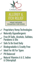 CannaLove Allergy & Itch Relief Shampoo - Soothes Topical Irritation - 16 Fl Oz