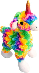 Snugarooz Momma Llama Dog Toy with Repair Patch – Soft Tie-Dye Plush with Iridescent Horn – Crinkle & Squeaker – Ideal Cuddle Buddy for Your Pet