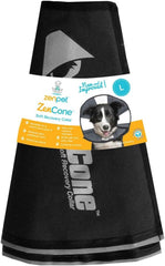 ZenPet Pet Recovery Cone E-Collar for Dogs and Cats - Always Use with Your Pet's Everyday Collar - Comfortable Soft Collar is Adjustable for a Secure and Custom Fit (Large)
