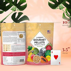 LAFEBER'S Tropical Fruit Gourmet Pellets Pet Bird Food, No Added Sugar, Made with Non-GMO and Human-Grade Ingredients, for Parrots