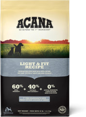 ACANA Adult Dry Dog Food, Light & Fit Recipe, Grain Free Dog Food