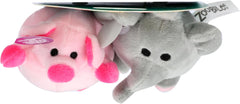 ZOOBILEE 32023 Mini Elephant & Pig Dog Toy (2 Pack)