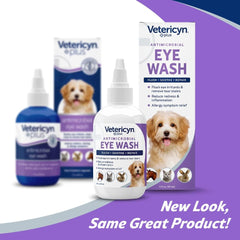 Vetericyn Plus Dog and Cat Eye Wash | Eye Drops for Dogs and Cats to Flush and Soothe Eye Irritations, Dog Tear Stain Cleaner, Safe for All Animals. 3 ounces