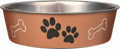 Loving Pets Bella Dog Bowls- Stainless Steel Dog & Cat Bowls - Spill Proof Dog Food Bowl, Cat Bowl, Puppy Essentials & Pet Supplies Great for Home & Travel