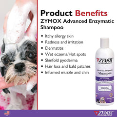 ZYMOX Advanced Enzymatic Shampoo - for Pets & Animals of All Ages: Cleans, Refreshes, Hydrates & Nourishes Dry Skin & Coat