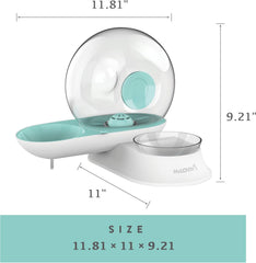 McLovin's Pet Auto Feeder and Water Dispenser Set, 2 in 1 Cat Dog Food Feeder and Gravity Waterer with Food-Grade Activated Carbon Water Filter for Small Medium Pet