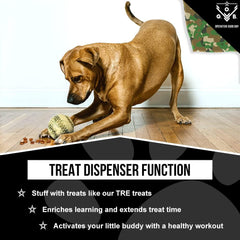 Operation Good Boy Military-Grade Camouflage Bazooka Ball - Natural Rubber Chew Toy for Patriotic Dogs - Massages Gums, and Provides Hours of Interactive Fun, Mental Stimulation, and Durable Chewing