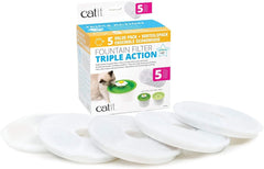 Catit Triple Action Replacement Original Water Fountain Filters – Official Replacement Filters for Catit Cat Drinking Water Fountains