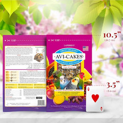 LAFEBER'S Fruit Delight Avi-Cakes Pet Bird Food, Made with Non-GMO and Human-Grade Ingredients, for Cockatiels Conures Parakeets (Budgies) Lovebirds (8 oz Pack of 1)