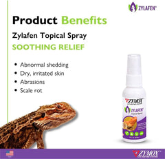 Zymox Zylafen Topical Spray for Reptiles, 2 oz. – Supports Healthy, Complete Shedding for Lizards, Snakes, Turtles & Frogs – Soothes Irritated Skin: Abrasions, Wounds, & Abnormal Shedding