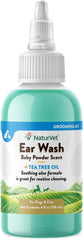 NaturVet Ear Wash w/Tea Tree Oil (Aloe & Baby Powder scent) 4 oz