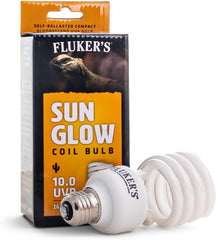 Fluker’s Sun Glow 10.0 UVB Fluorescent Coil Bulb for Desert Reptiles, Reptile Heat Light Stimulates Natural Synthesis of Vitamin D in Captive Reptiles