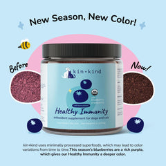 kin+kind Natural Cranberry Supplement Powder for Dogs&Cats - Boost Healthy Immunity and Bladder Support with Organic Formula - Organic Cranberry, Blueberry and Coconut