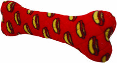 MIGHTY- No Stuff Bone-Red– Squeaky Plastic Core. 2-in-1 Toy. Made Durable & Floats, Strong & Tough. Interactive Play Dog Toy (Tug, Toss & Fetch)