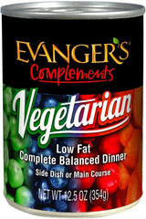 Evanger's Super Premium Low Fat Vegetarian Dinner for Dogs & Cats, 12 x 12.8 oz cans