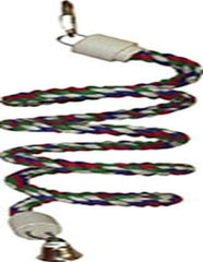A&E CAGE Company Happy Beaks Cotton Rope Boing with Bell Bird Toy