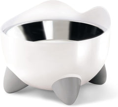 Catit PIXI Elevated Feeding Dish, Whisker Stress Free Food & Water Cat Bowl White