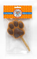 Claudia's Canine Bakery Peanut Butter Paw Print Carob Suckers. Made in The USA 2.5 oz