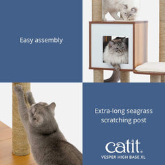 Catit Vesper High Base Extra Large Cat Tree, Cat Furniture, 52060, Walnut
