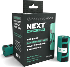 Doggy Do Good Next Pet Waste Bags, Landfill Friendly Recycled Plastic Unscented Dog Poop Bags, Leakproof, Strong, Thick Poop Bags for Dogs, Earth Friendly Poop Bags