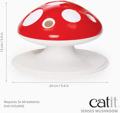 Catit Senses 2.0 Mushroom - 360 Degree Interactive Feather Toy for Cats with Two Play Modes