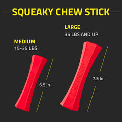 Playology Squeaky Chew Stick Dog Toy for Large to X-Large Dogs 50 lbs & up | Engaging All-Natural Beef Scented Chew Toy for Tough Chewers | Easy to Clean & Non-Toxic Materials
