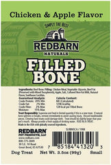 Redbarn Chicken & Apple Flavor Naturals Filled Bone Dog Chews, Small, Made in The USA