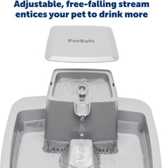 PetSafe Oasys 1 Gallon (128 Ounce) Medium Pet Fountain - Cat or Medium Breed Dog Water Fountain - Dishwasher Safe Filtered Water Dispenser with Flow Control - Filters Included - Easy to Clean