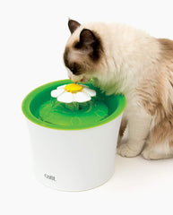 Catit Flower Fountain with Triple Action Filter, Cat Drinking Water Fountain, 3 L, Green
