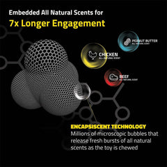 Playology Squeaky Bounce Ball for Large to X-Large Dogs 50lbs & up | Engaging All-Natural Beef Scented Dog Chew Toy for Tough Chewers | Easy to Clean, Interactive & Non-Toxic Materials