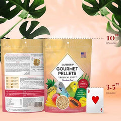 LAFEBER'S Tropical Fruit Gourmet Pellets Pet Bird Food, No Added Sugar, Made with Non-GMO and Human-Grade Ingredients, 1.25 lb